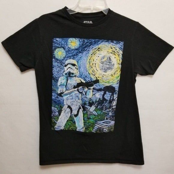 Star Wars Stormtrooper Starry Night Graphic Tee Black Size Medium - Picture 2 of 5